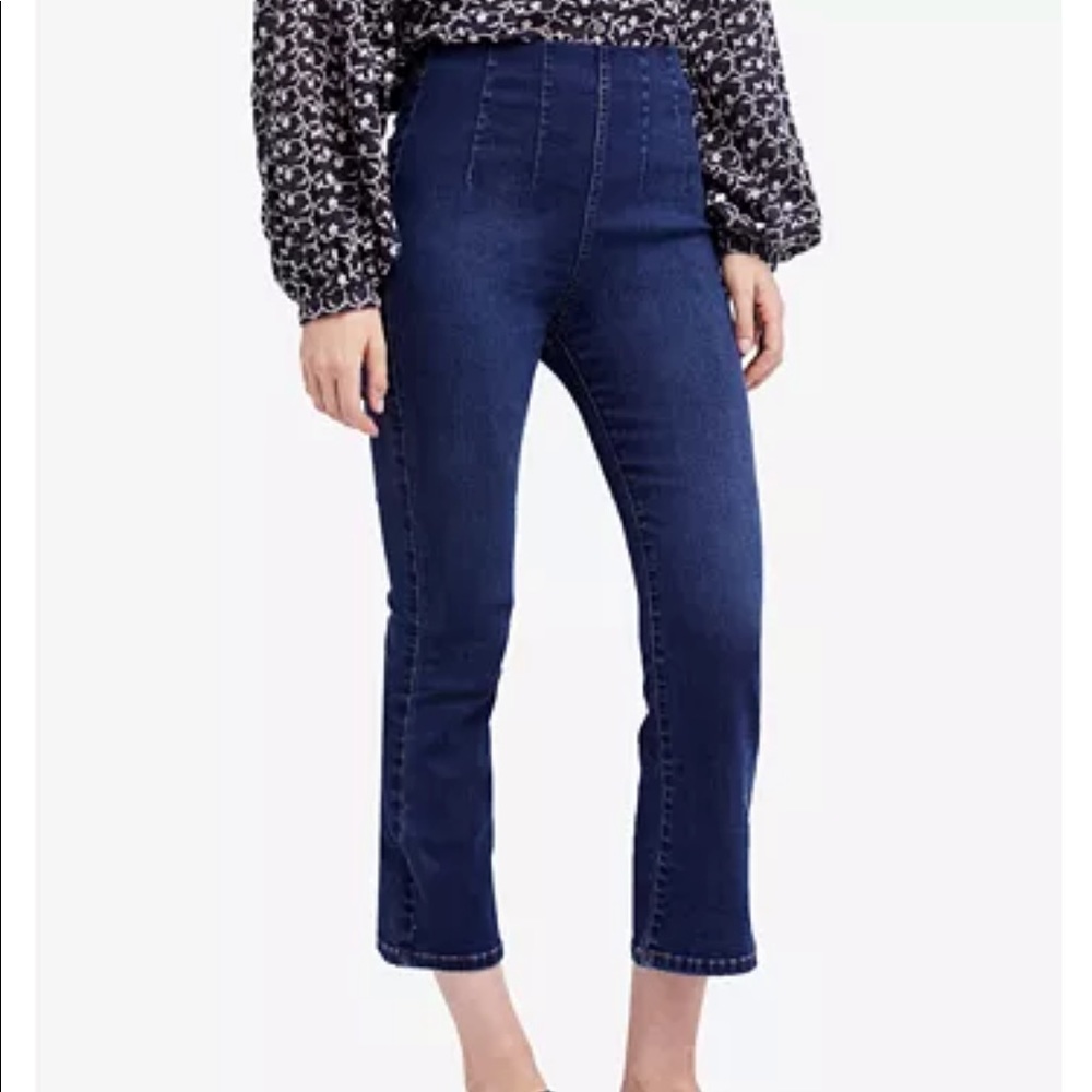 Free People High-Rise Kick Flare Cropped Jeans